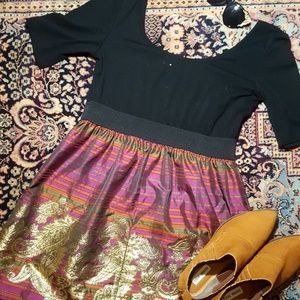 Boho fit and flare mini dress